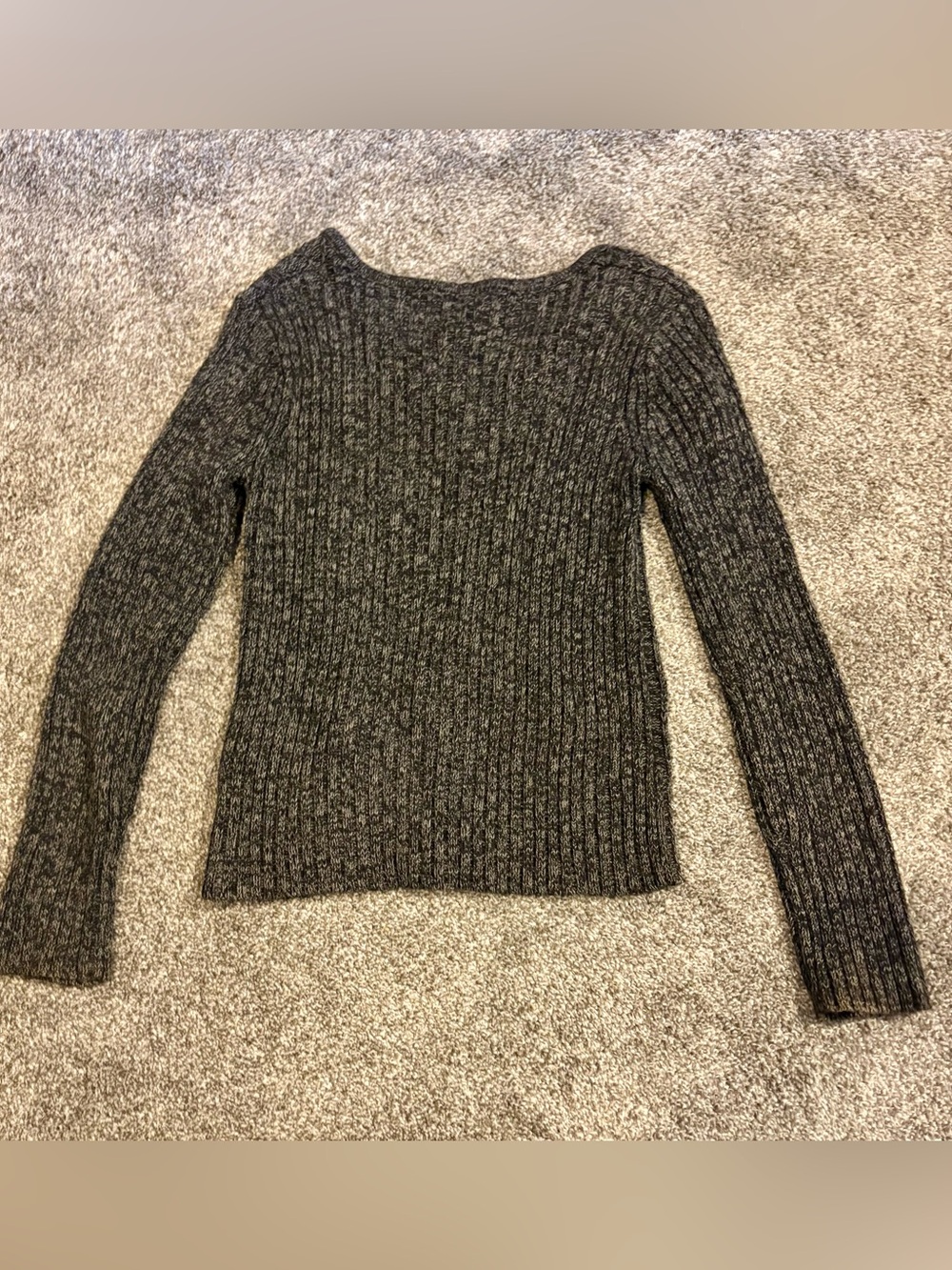 Izod Women's Charcoal Ribbed Scoop Neck Sweater